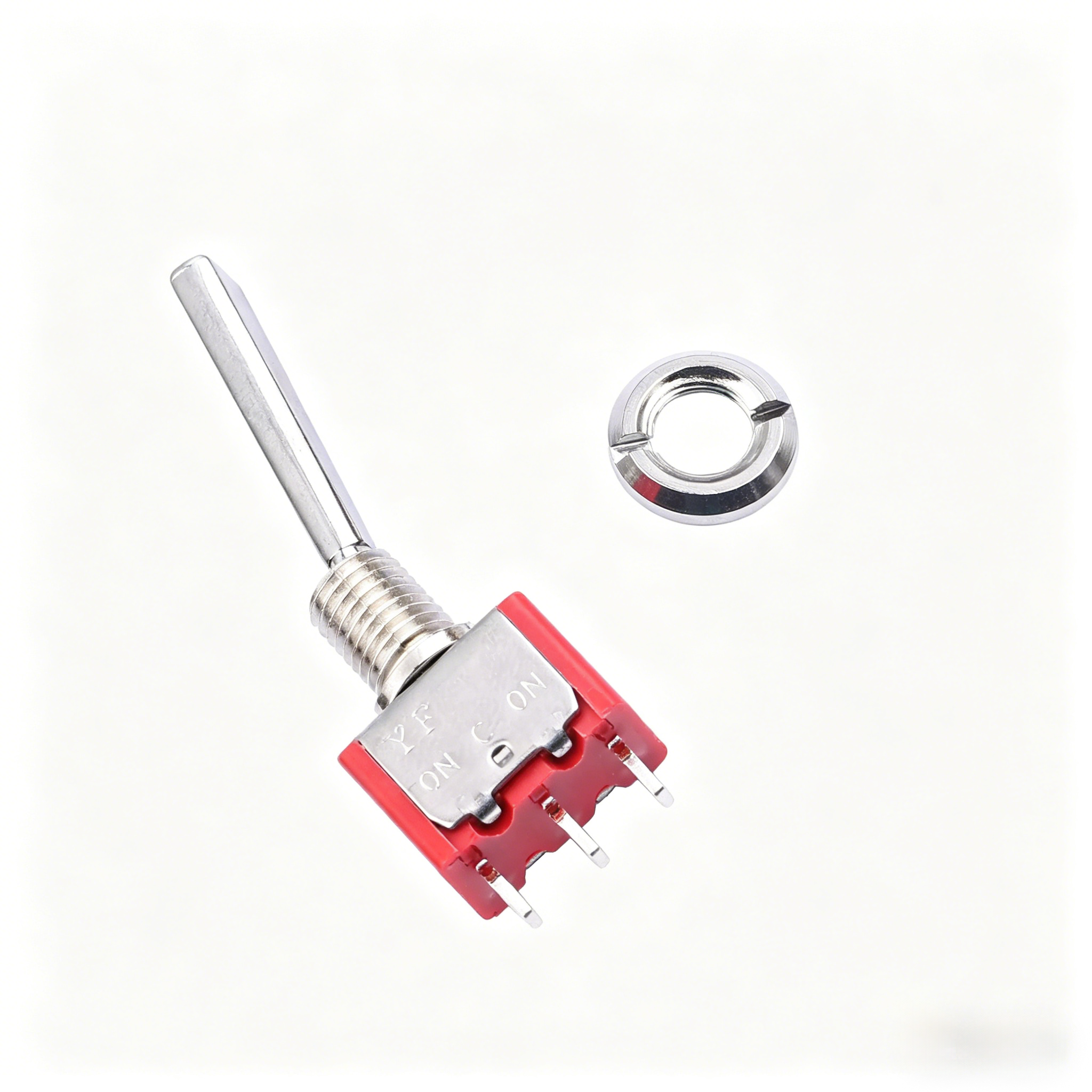Elecbee MT-0-102-E001-T000-RS SPDT ON-ON パネルマウント トグル スイッチ 5A 125VAC フラット レバー