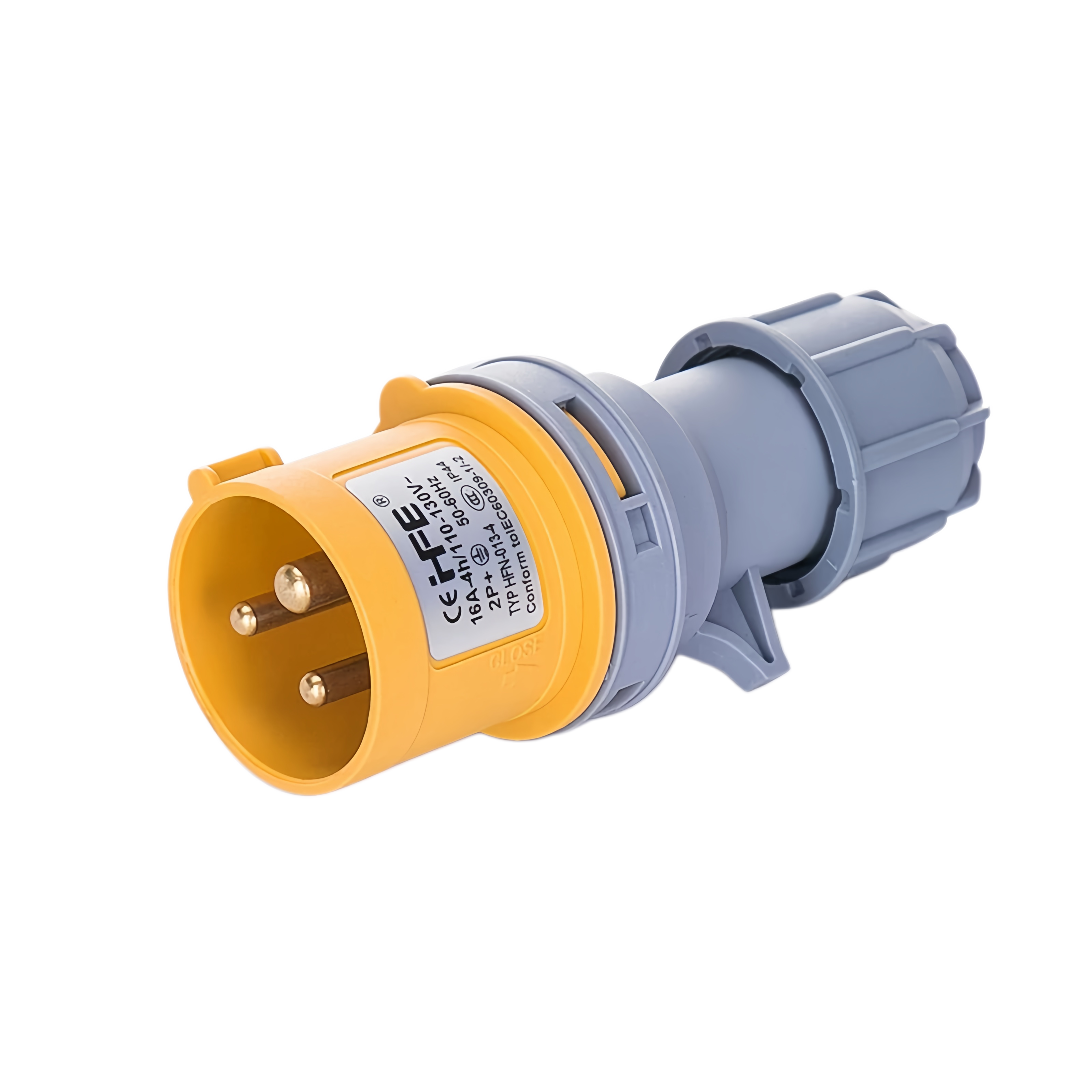 Elecbee IEC60309 IP44 16A 3 Pin 2P+E 4H 110V~130V Yellow,Gray CEE Industrial Plug