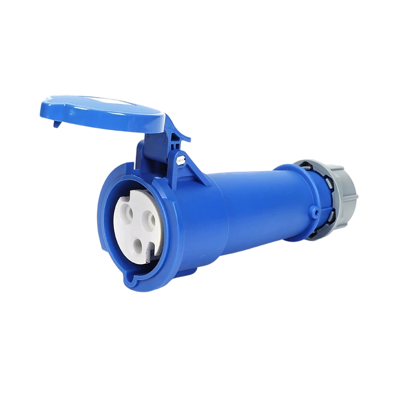 Elecbee IEC60309 IP44 32A 3 Pin 2P+E 6H 220V~250V Blue,Gray CEE Industrial Socket Connector
